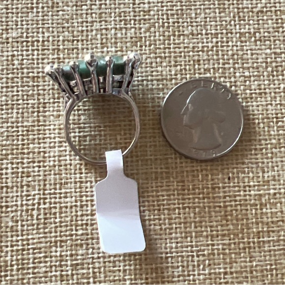 New Ruby Zoisite Stone Crystal Large Prong Set Cabochon Silver Overlay Ring 8 - Picture 7 of 8